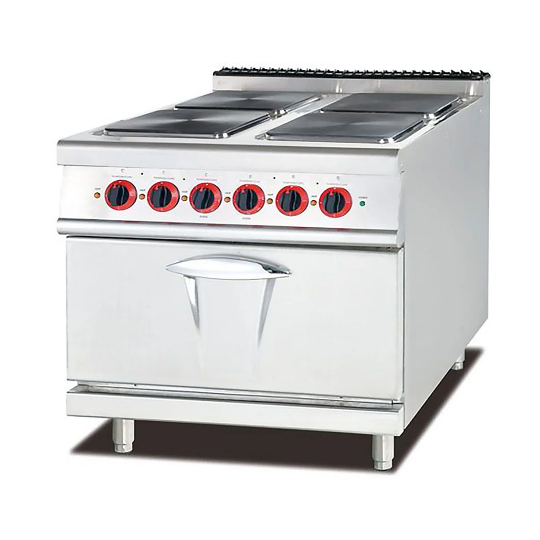 Electric Range Cooker 4 Square Burners Hotplate with Electric Oven Eh-887A