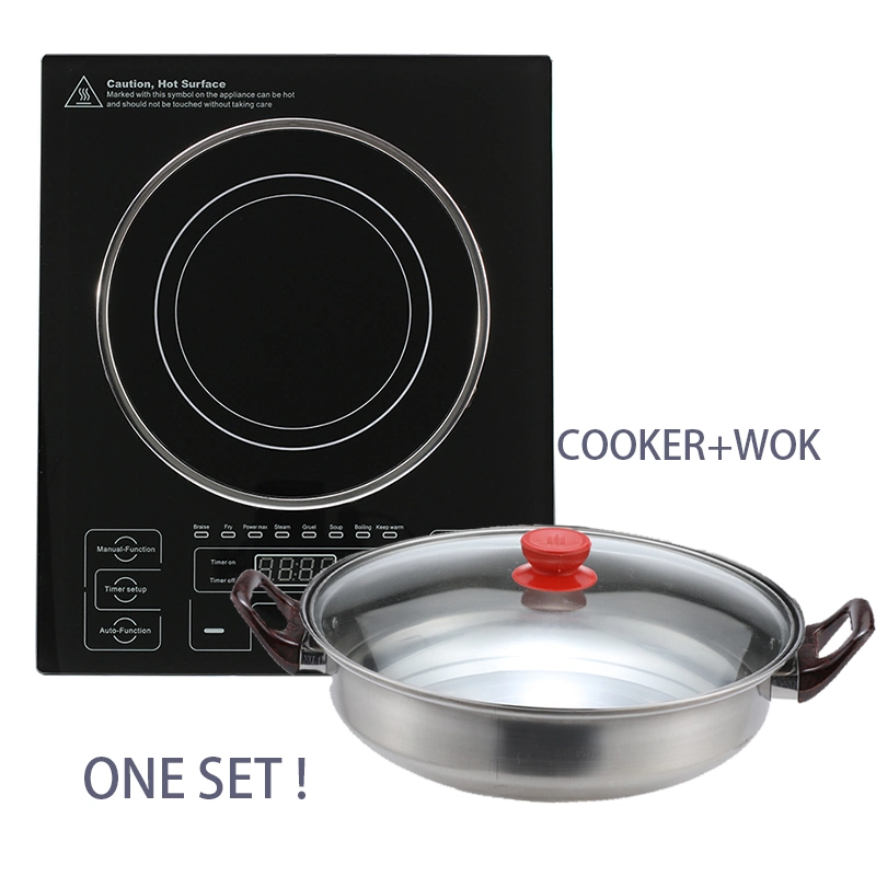 Home Appliances Induction Cooker 1800 Watt Induction Cooktop Electric Burner with Stainless Steel Pot