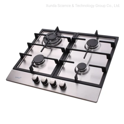 Fornello a gas da incasso in acciaio inossidabile con 4 fuochi Piano cottura a gas Lotus Flame Kitchen